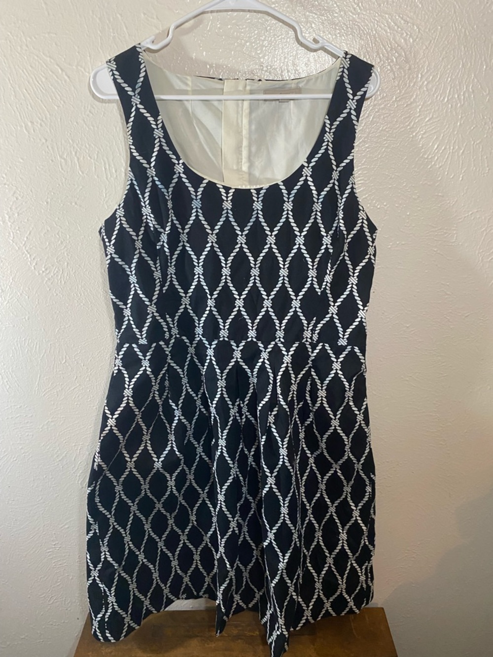 Banana Republic Navy Rope-Print Midi Dress